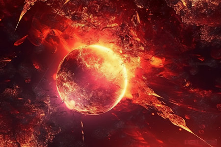 Fantasy alien planet. Abstract fractal shapes. 3D renderingの素材