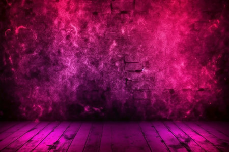 abstract pink background with wooden floor and lights - 3d illustrationの素材