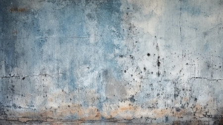 Texture of old rustic wall covered with blue stucco. Abstract background for design.の素材
