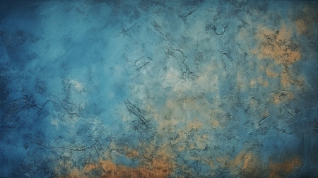 Blue grunge wall texture. Abstract background for design with copy spaceの素材