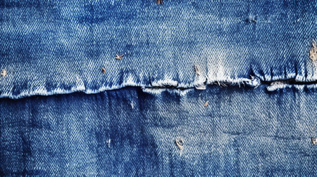 Denim jeans texture or denim jeans background with old torn. Jeans texture or denim jeans background.の素材