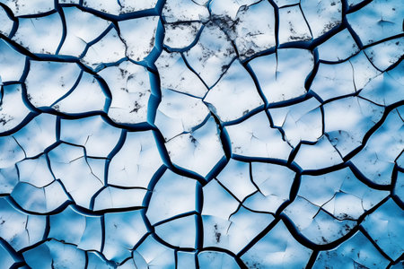 Cracked blue glass texture. Abstract background and texture for design.の素材
