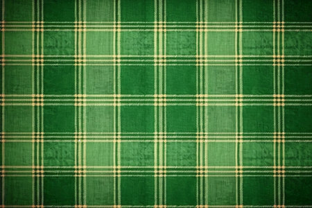 Green checkered fabric background. Plaid pattern. Texture for design.の素材