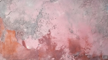 Texture of old rustic wall covered with pink stucco. Abstract background for design.の素材