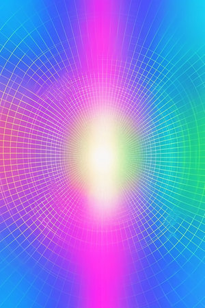 abstract rainbow background with a grid and rays of light. vector illustrationの素材