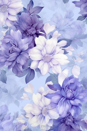 Abstract floral background with dahlia flowers in pastel colors.の素材
