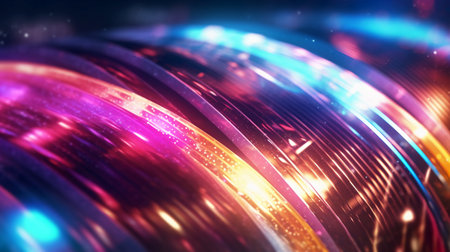 Futuristic technology background with glowing lines and bokeh effectの素材
