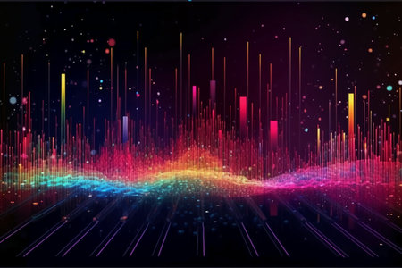 abstract music equalizer on dark background. vector eps10の素材