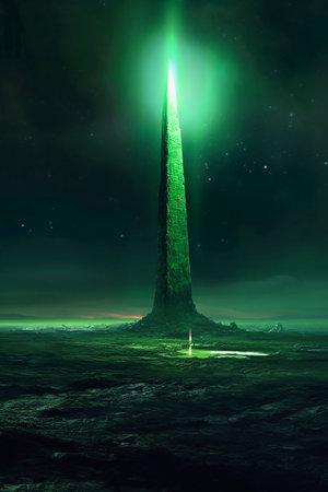 Fantasy alien planet. 3D illustration of a fantasy alien planet.の素材