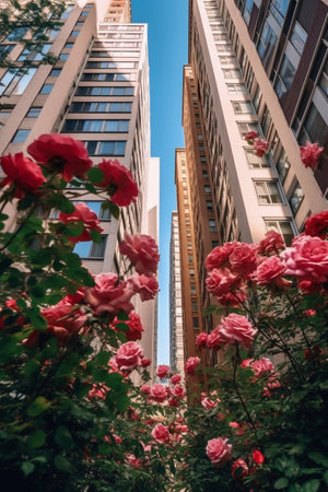 Roses in the streets of San Francisco, California, USA.の素材