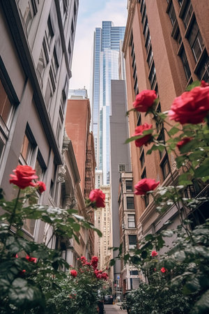 Street view of Manhattan, NYC.の素材