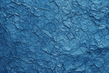 Blue crumpled paper background or texture. Crumpled paper background.の素材