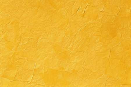 Old yellow crumpled paper texture background. Copy space for text.の素材