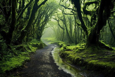 Mossy forest in the rainforest of Doi Inthanon National Park, Chiang Mai, Thailandの素材