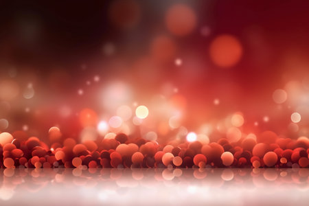 abstract red background with bokeh defocused lights and starsの素材