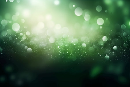 abstract green bokeh background texture with light glitter vintage lightsの素材