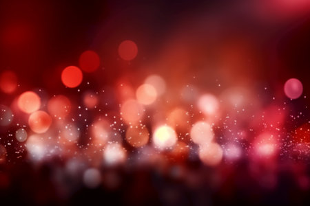 Abstract background with bokeh defocused lights and stars. Festive background.の素材