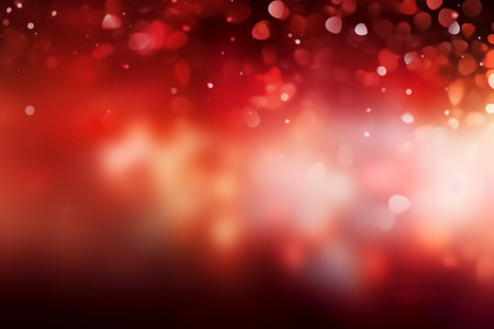 Abstract red bokeh light background. Festive Christmas background.の素材