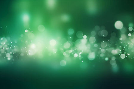 green bokeh abstract light background.abstract glitter lights defocused background.の素材