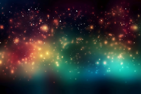 abstract multicolored background with sparkles and bokehの素材