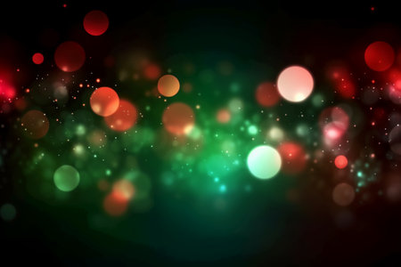 abstract colorful background with bokeh defocused lights and starsの素材