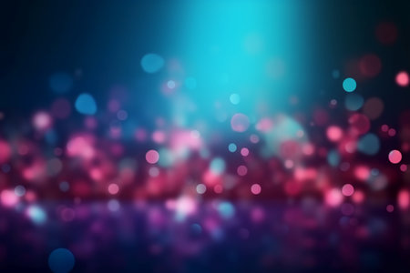 Abstract background with bokeh defocused lights in blue and pink colorsの素材