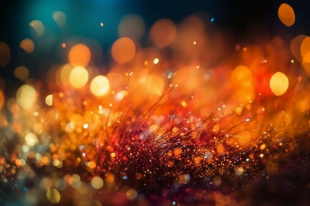 abstract background with colorful bokeh defocused lights and starsの素材