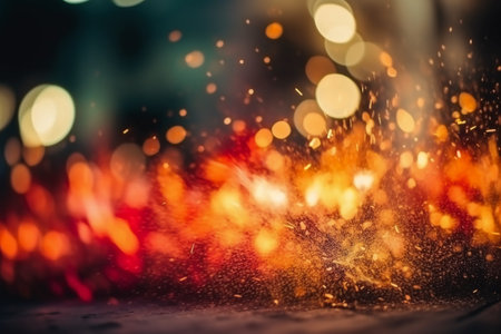 Abstract bokeh background. Festive background with defocused lights.の素材