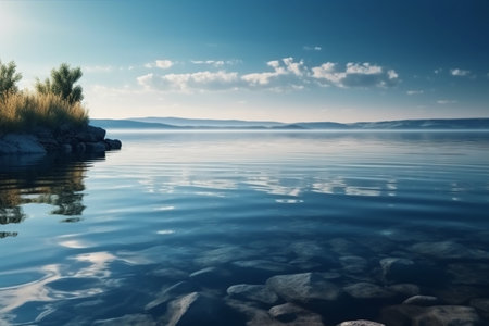 Lake Baikal, the deepest lake in the world, located in southern Siberia, Russiaの素材