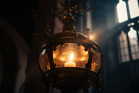 Candle in the Church of the Holy Sepulcher in Jerusalemの素材