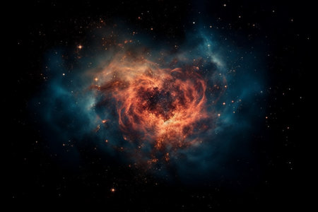 Star field in space a nebulae and a gas congestion.の素材