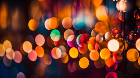 Abstract bokeh background of Christmas lights. Colorful bokeh backgroundの素材