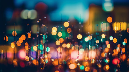 Bokeh light at night in the temple,Thailand.の素材