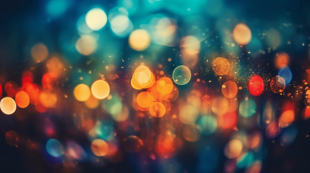 abstract background with bokeh defocused lights and stars.の素材