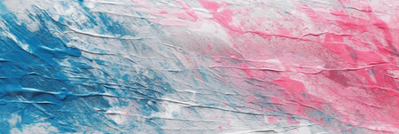 abstract background: blue, pink and white paint strokes on canvasの素材