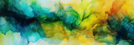 Abstract watercolor background. Colorful ink in water. Digital painting.の素材