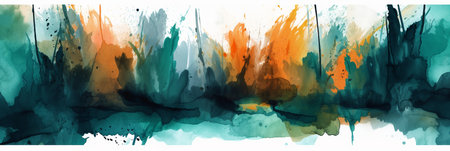 Abstract watercolor vector background. Colorful brush strokes painted on paper. Modern art.の素材