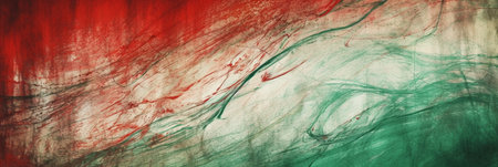 Abstract painted background. Red, green and blue colors. Digital painting.の素材