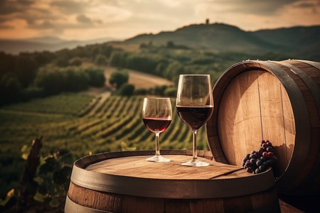 Wine tasting in Chianti region, Tuscany, Italyの素材
