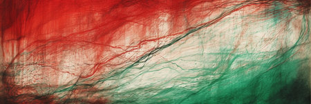 Abstract background with red, green and blue stripes. Watercolor design.の素材