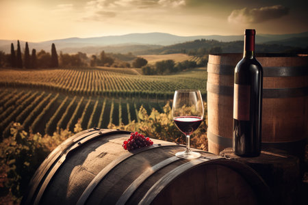 Wine tasting in Chianti region, Tuscany, Italyの素材