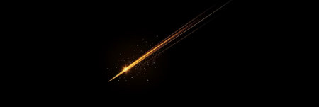 Shiny gold line on a black background. Vector illustration for your designの素材