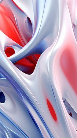 abstract background with smooth lines in red and blue colors, 3d renderの素材