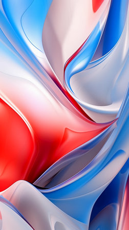 abstract background with smooth lines in blue, red and white colorsの素材
