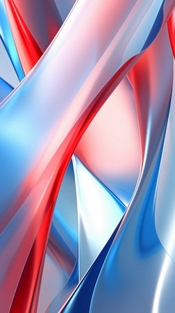 3d render, abstract background with red and blue wavy patternの素材