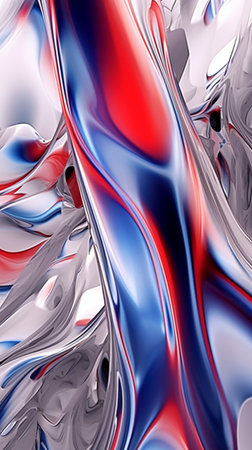 3d render, abstract background, red and blue colors, wavy linesの素材