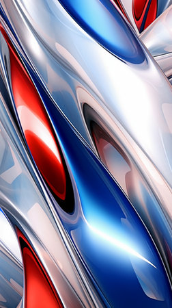 3d illustration of abstract metallic background with some smooth lines in itの素材