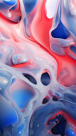 abstract background with blue and red paint splashes. 3d renderingの素材