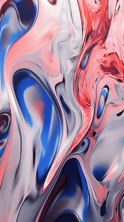 abstract background of red and blue liquid with some smooth lines in itの素材