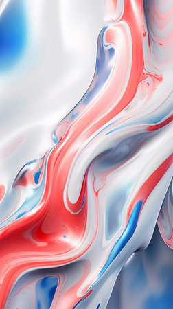 3d illustration of abstract background with blue and red paint splashesの素材